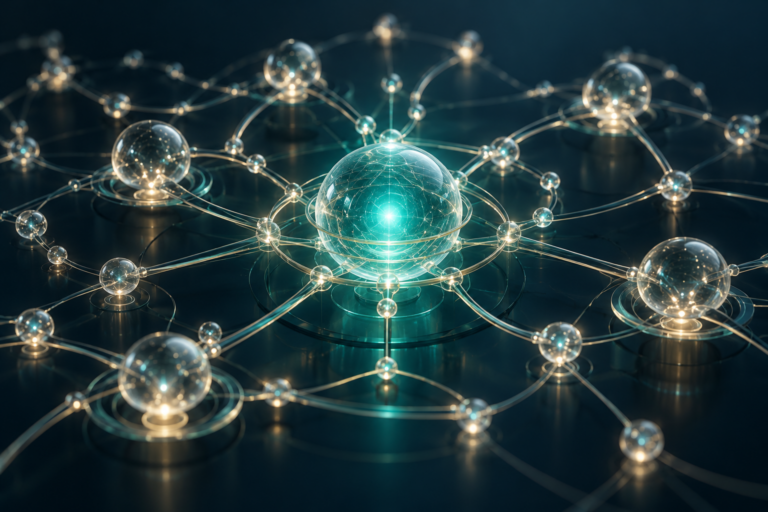Conceptual visualization of an interconnected AI network